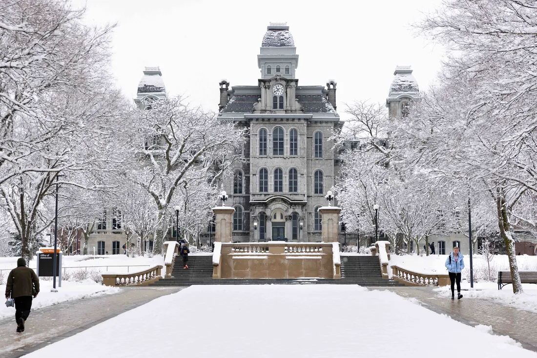 Hall of Languages during the winter.