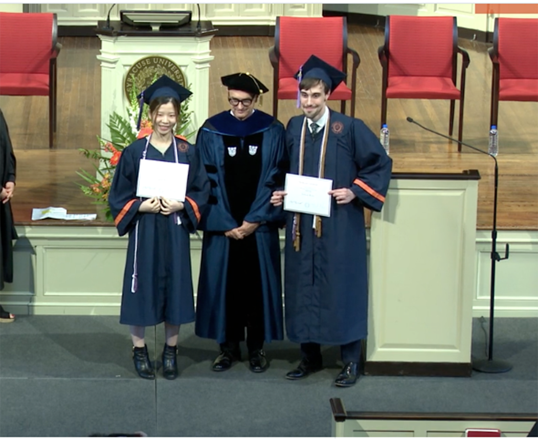 Liu and Banks at graduation.