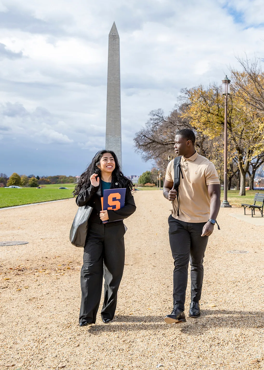 People walking at the Washington Monument.