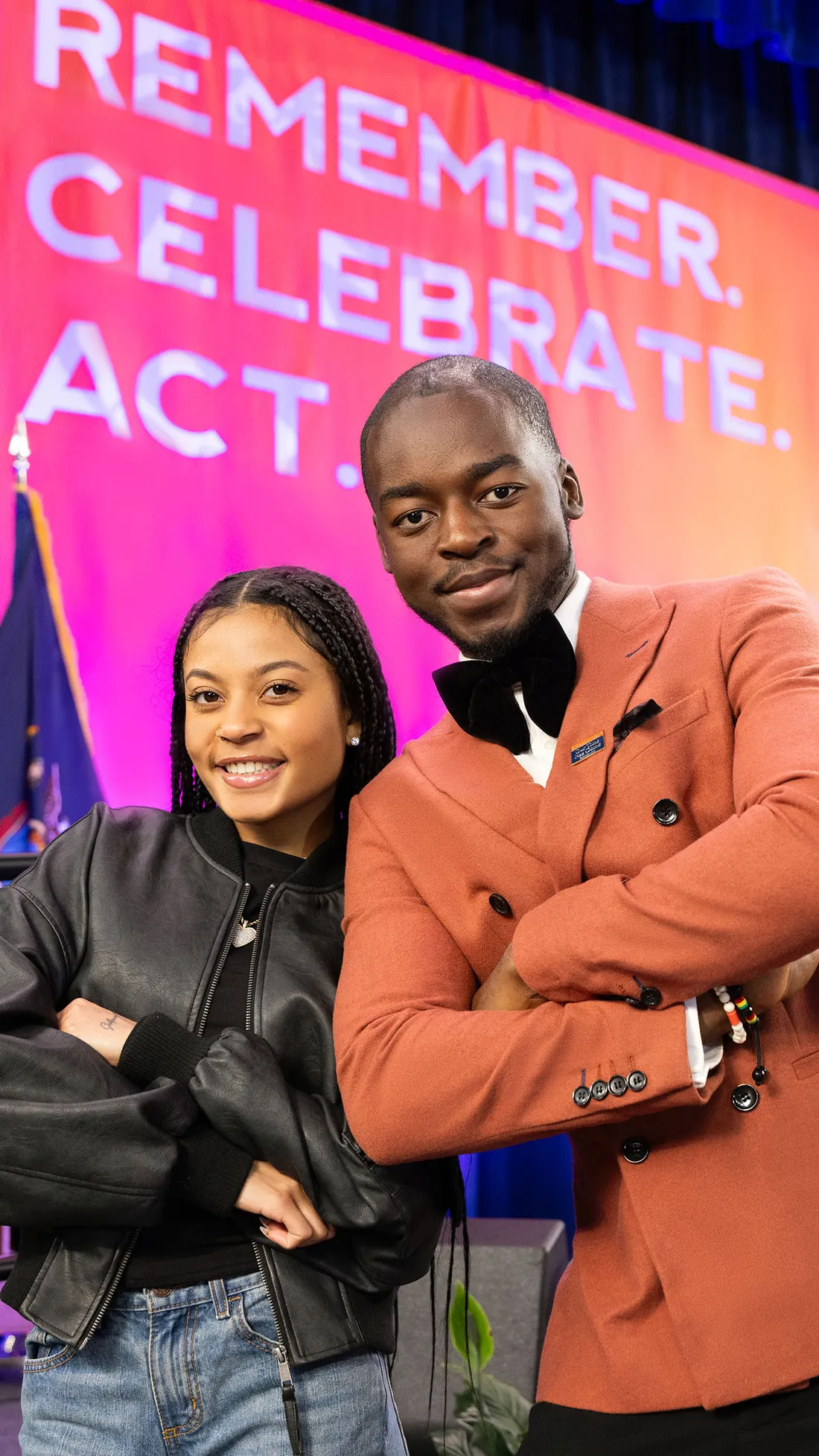 Two people posing at the 2025 MLK Celebration.