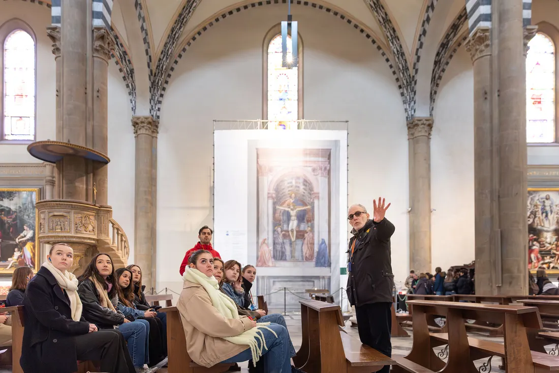 People taking a class in Florence.