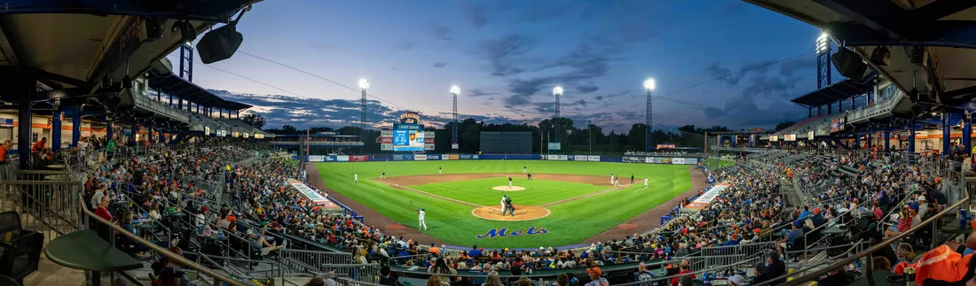 Syracuse Mets Evening Baseball Game at NBT Bank Stadium