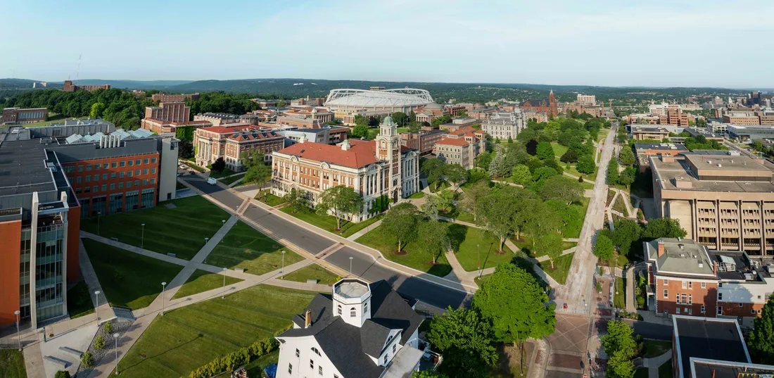 An image of syracuse university's campus from above.