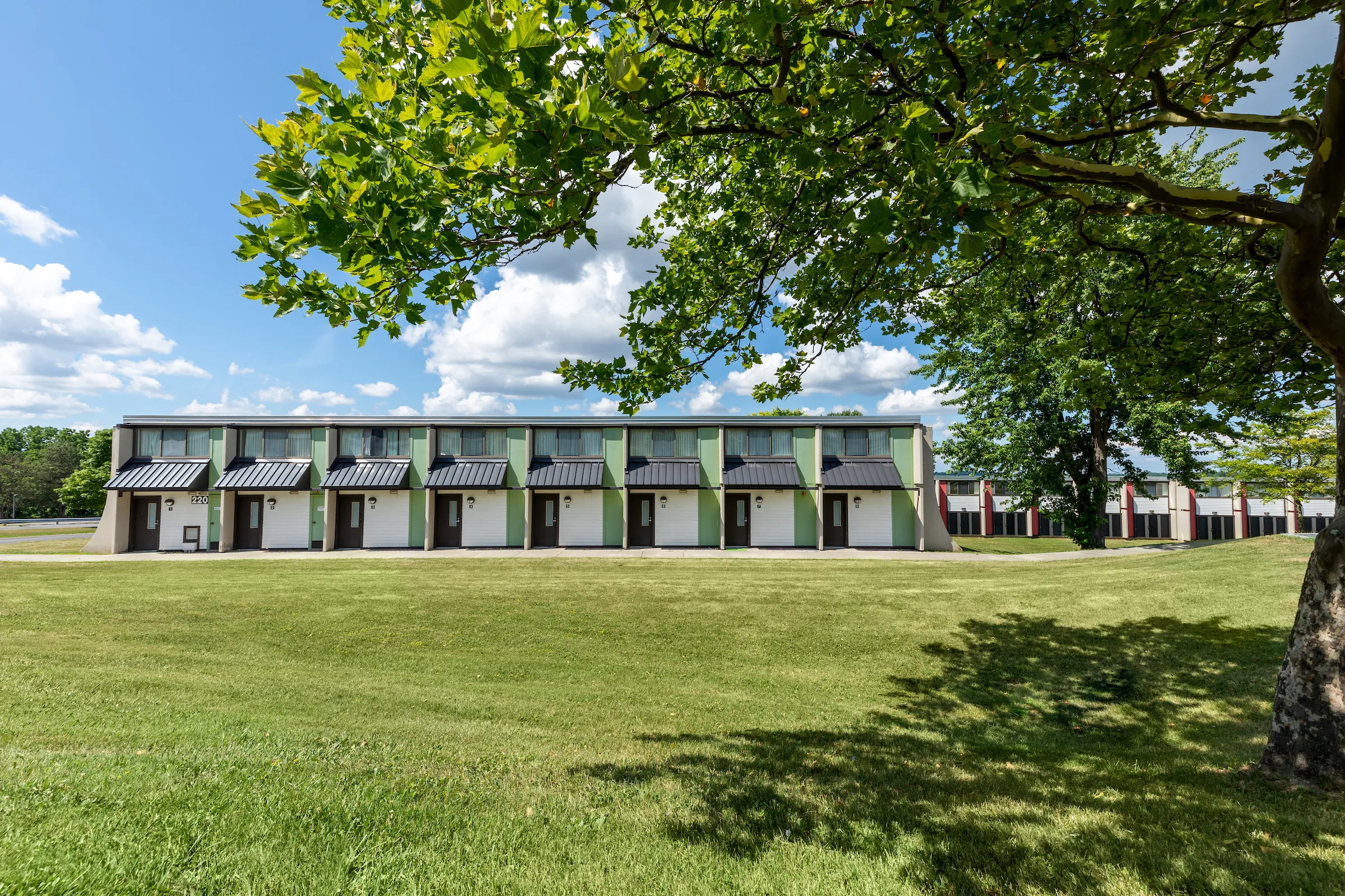 The exterior of the South Campus Apartments.