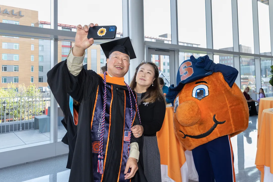 A student veteran at graduation.