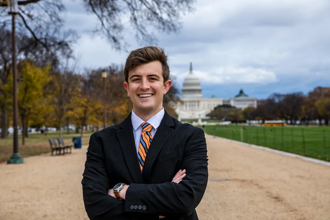 Forrest Gatrell outside the capitol building.