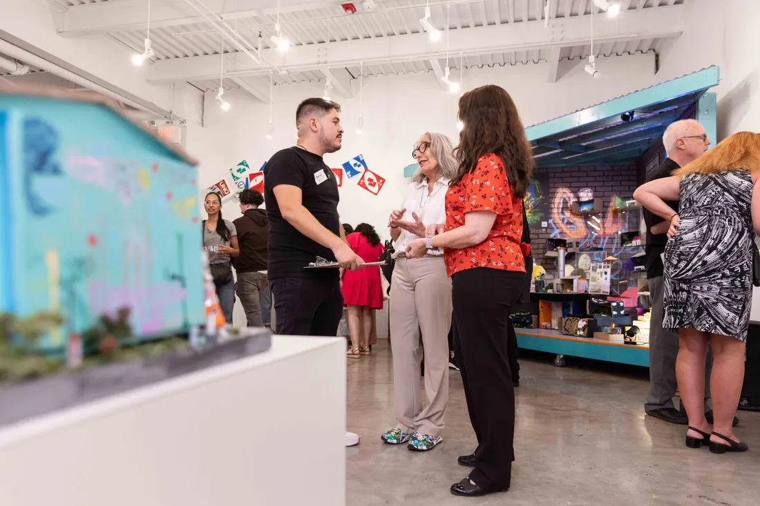 La Casita Gallery opening celebration of the WEIRD Barrio exhibition during Latine Heritage Month, 2024.