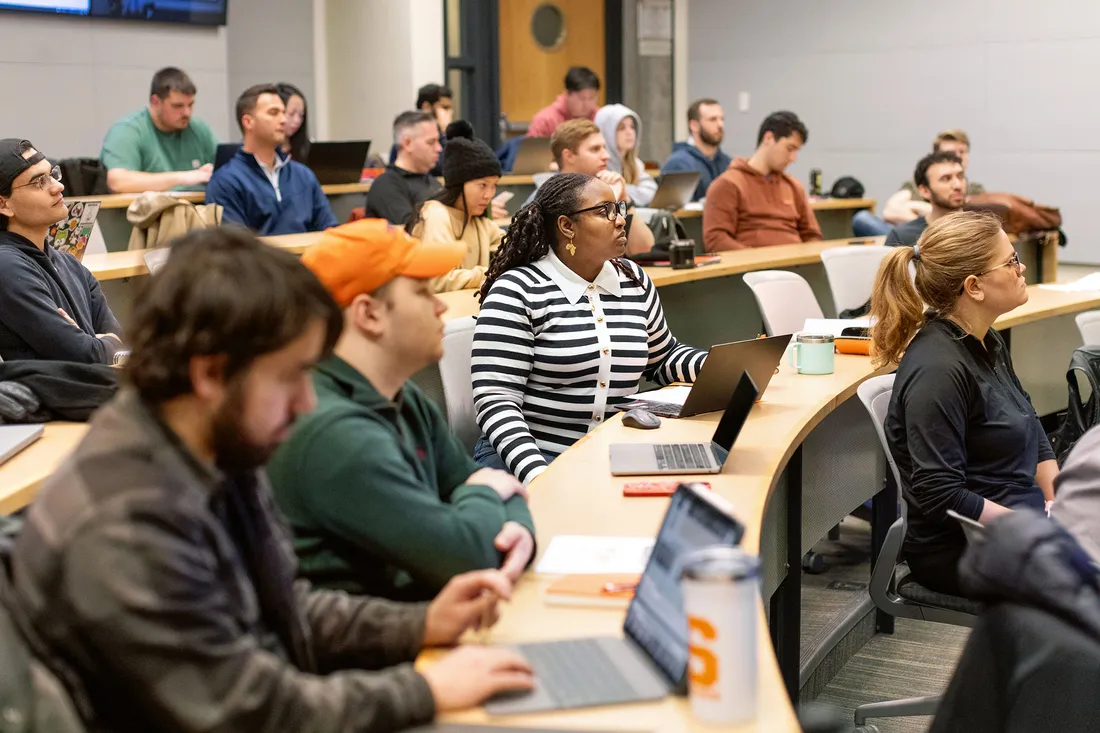 Marriler Wilson in class at Syracuse University.