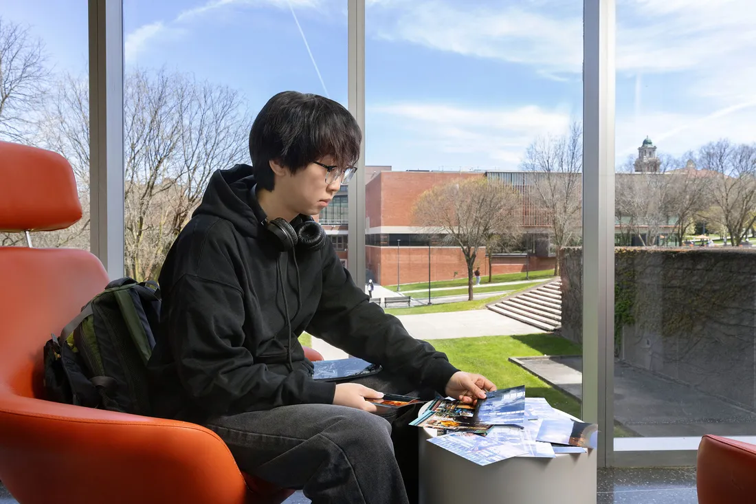 Joe Zhao on his computer.