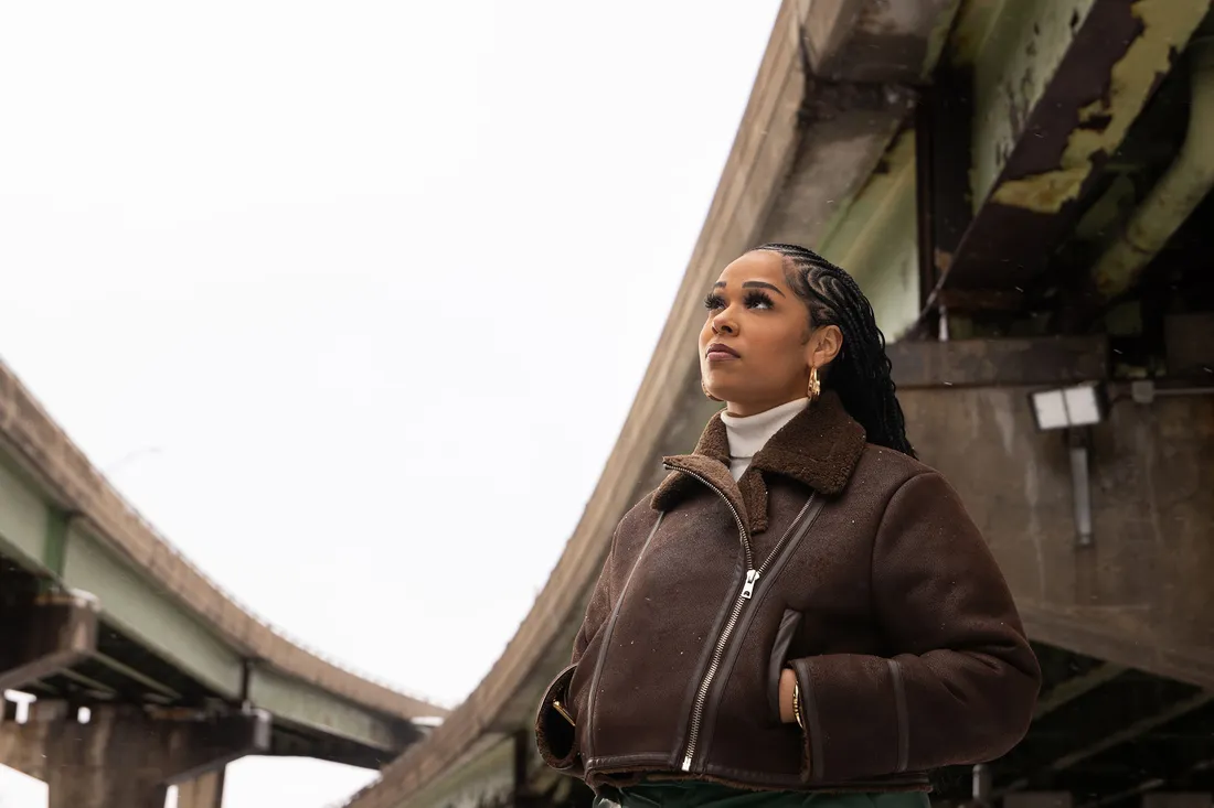 Darla Hobbs outside the I-81 bridge.