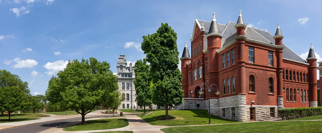 A panoramic image of campus.