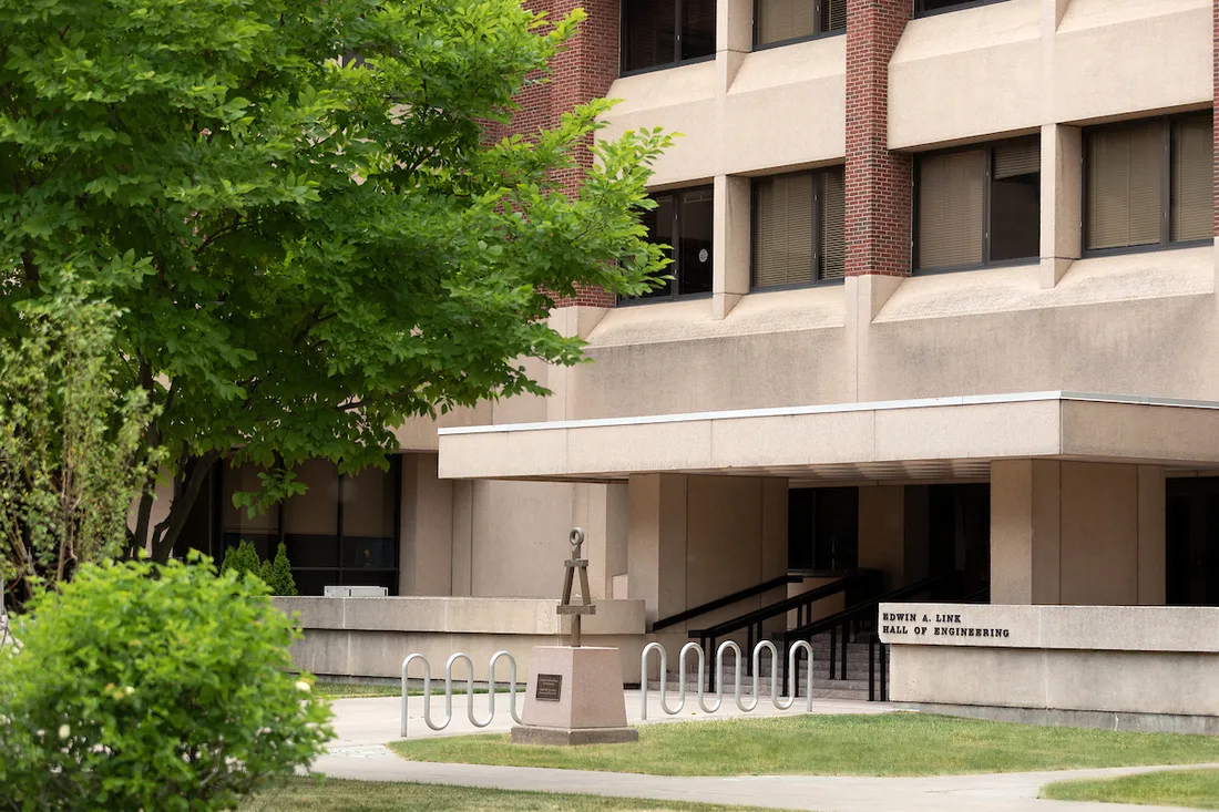 The exterior of Link Hall.