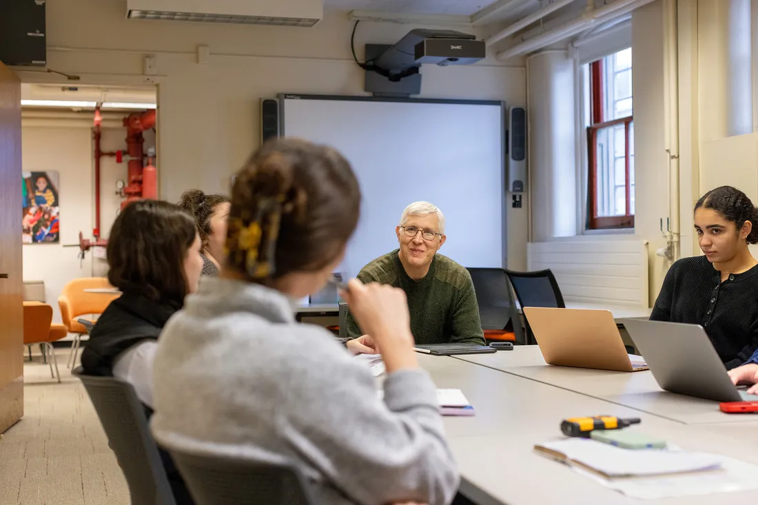 Ben Dotger with a group of students.