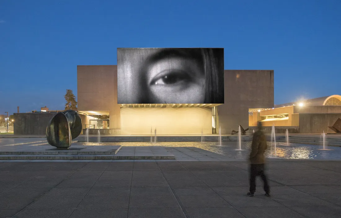 Urban Video Project showing Yoko Ono's Remembering The Future.