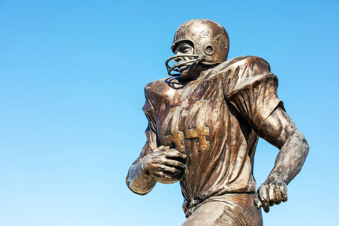 The Ensley 44 statue on the Syracuse University campus.